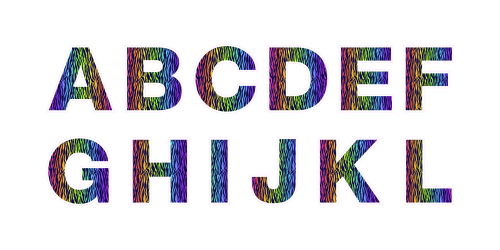 Rainbow Zebra Alphabet Template