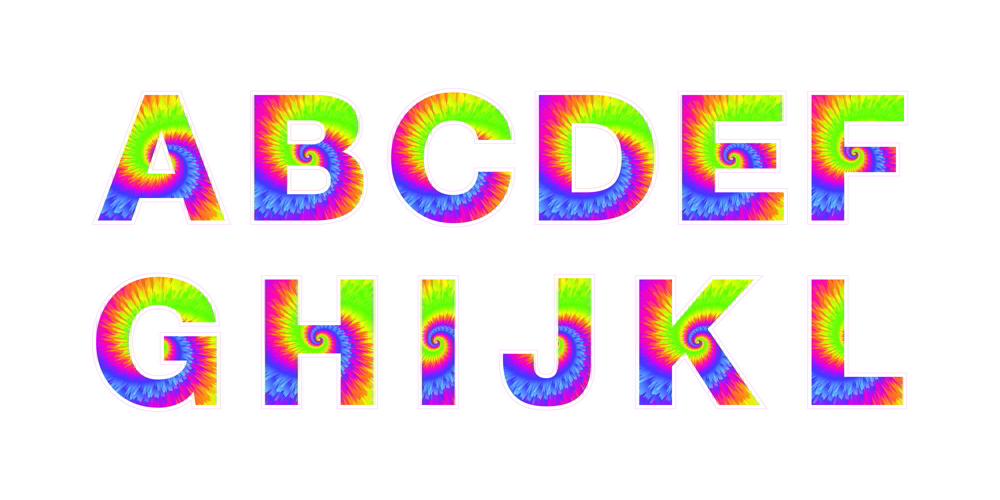 Tie Dye Alphabet Template