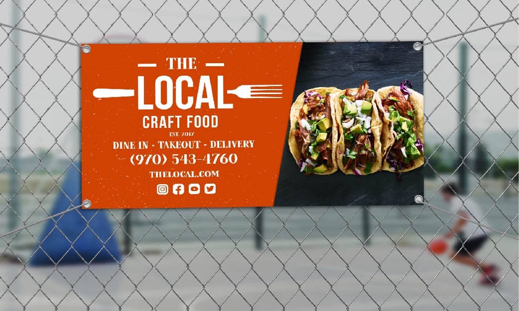 Fence banner with tacos