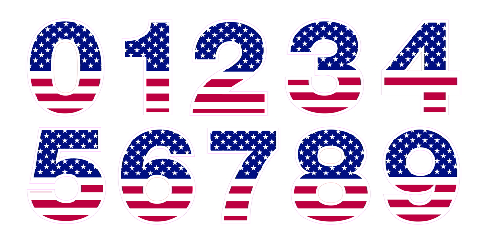 Patriotic Flag Numbers Template