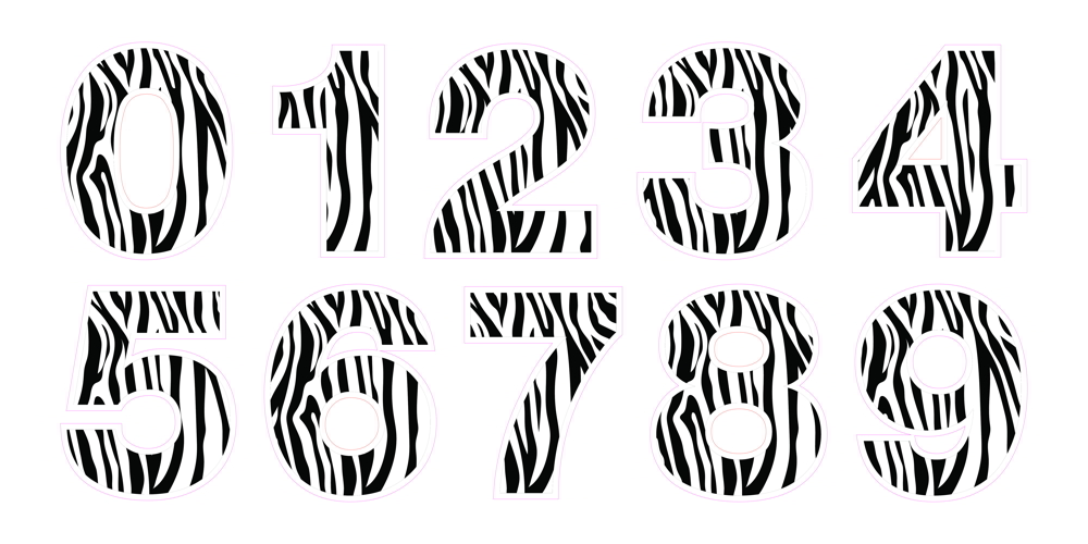 Zebra Numbers Template