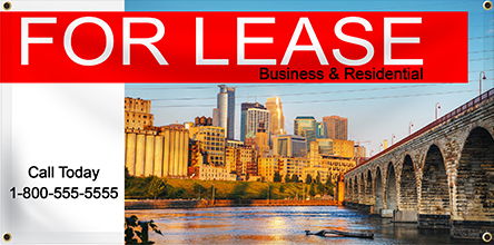 Example vinyl banners design for a property lease advertisement