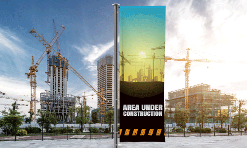 Construction Outdoor Pole Banner